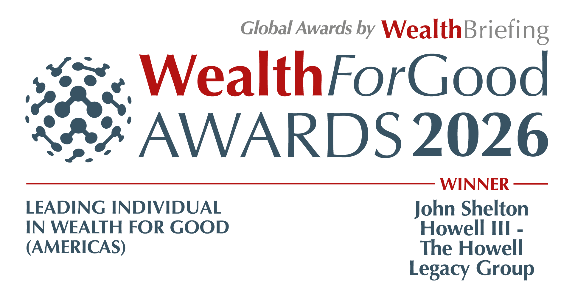 WealthBriefing Wealth For Good Awards 2026 Winner — Leading Individual in Wealth For Good
