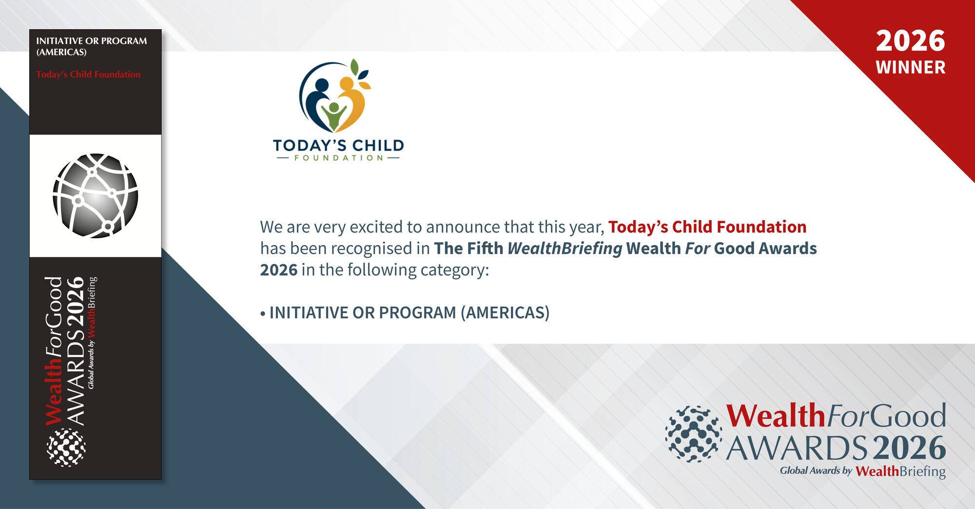 Today's Child Foundation — Wealth For Good Awards 2026 Winner, Initiative or Program